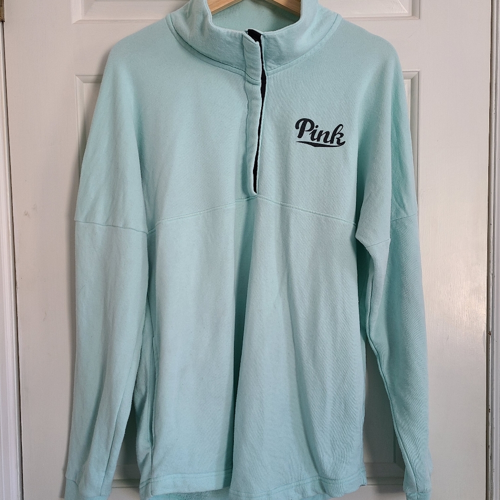 PINK ¼ Button Sweatshirt
